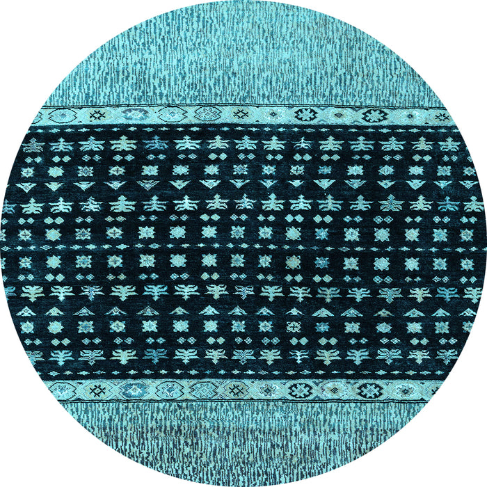 Round Abstract Light Blue Modern Rug, abs4483lblu