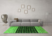 Machine Washable Abstract Green Modern Area Rugs in a Living Room,, wshabs4483grn