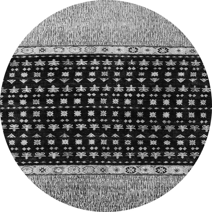 Round Abstract Gray Modern Rug, abs4483gry