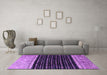 Machine Washable Abstract Purple Modern Area Rugs in a Living Room, wshabs4483pur