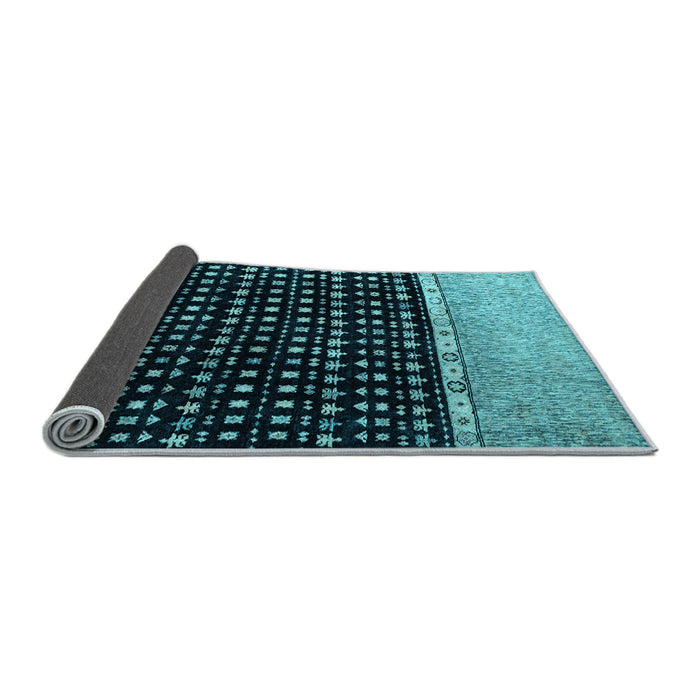 Sideview of Abstract Light Blue Modern Rug, abs4483lblu