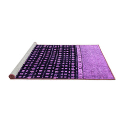Sideview of Machine Washable Abstract Purple Modern Area Rugs, wshabs4483pur