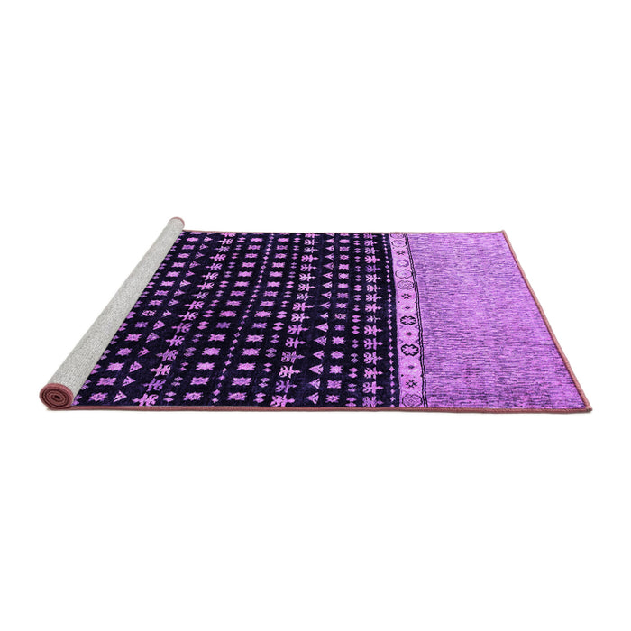 Sideview of Machine Washable Abstract Purple Modern Area Rugs, wshabs4483pur