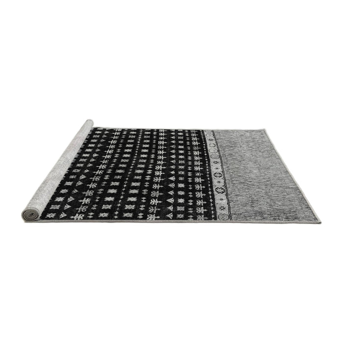 Sideview of Machine Washable Abstract Gray Modern Rug, wshabs4483gry