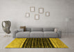 Machine Washable Abstract Yellow Modern Rug in a Living Room, wshabs4483yw