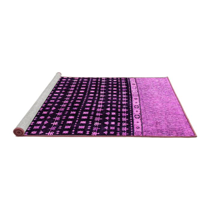Sideview of Machine Washable Abstract Pink Modern Rug, wshabs4483pnk