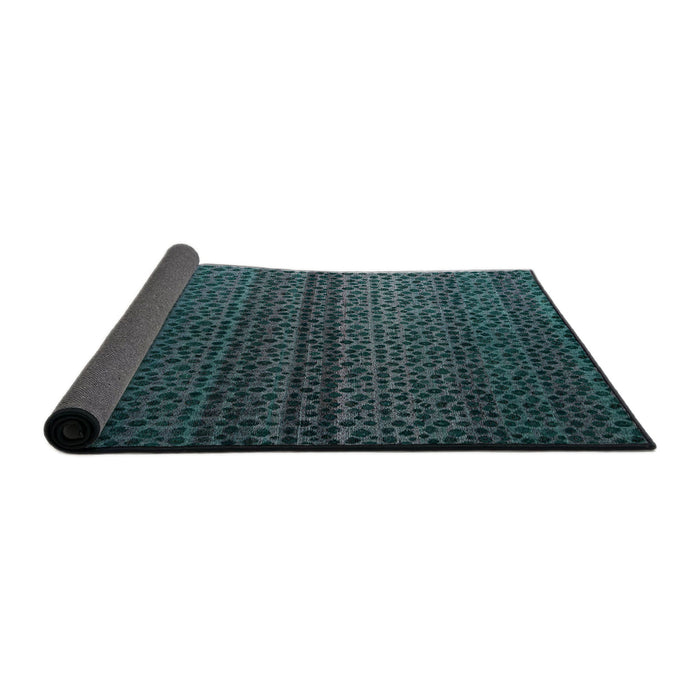 Sideview of Abstract Deep Teal Green Modern Rug, abs4484