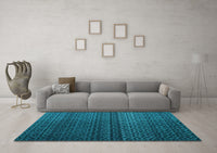 Machine Washable Abstract Light Blue Modern Rug, wshabs4484lblu