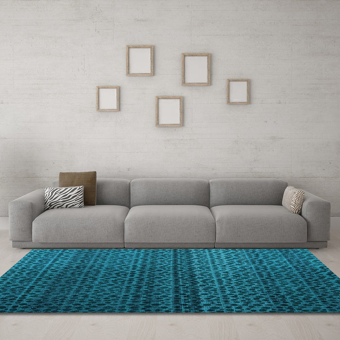 Machine Washable Abstract Light Blue Modern Rug in a Living Room, wshabs4484lblu