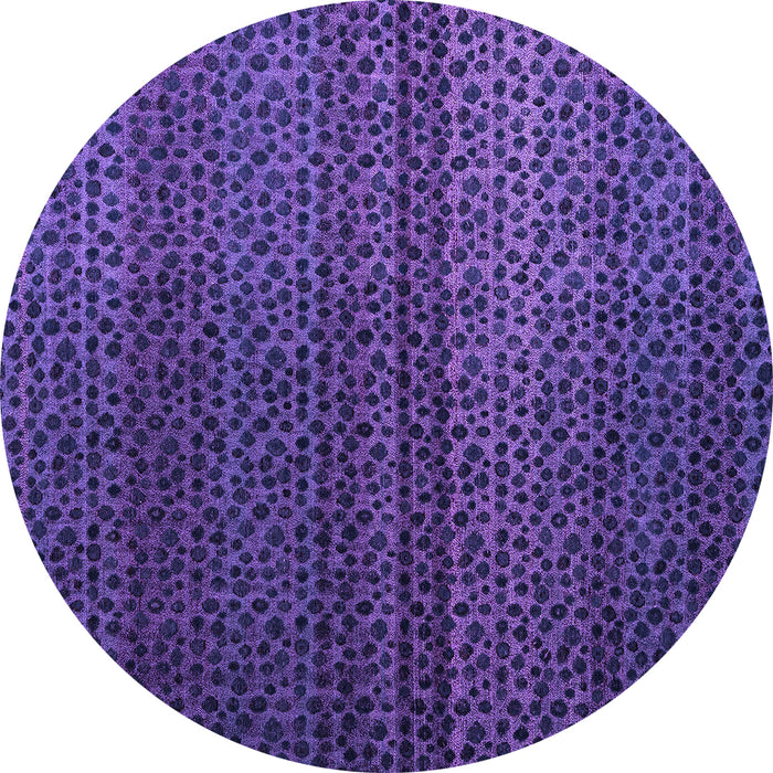 Round Machine Washable Abstract Purple Modern Area Rugs, wshabs4484pur