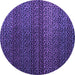 Round Machine Washable Abstract Purple Modern Area Rugs, wshabs4484pur