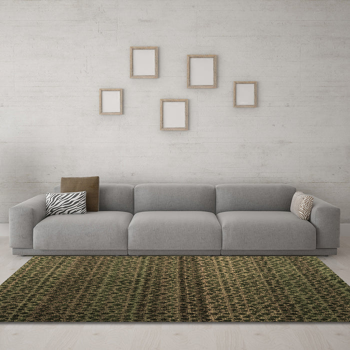 Machine Washable Abstract Brown Modern Rug in a Living Room,, wshabs4484brn