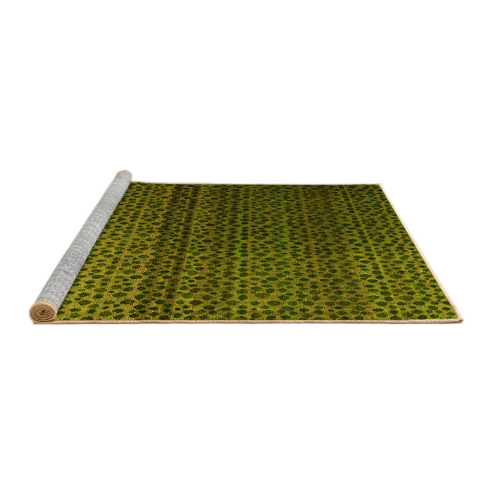 Sideview of Machine Washable Abstract Yellow Modern Rug, wshabs4484yw