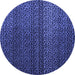 Round Machine Washable Abstract Blue Modern Rug, wshabs4484blu