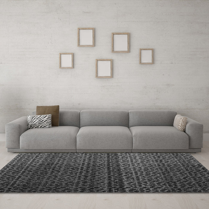 Machine Washable Abstract Gray Modern Rug in a Living Room,, wshabs4484gry