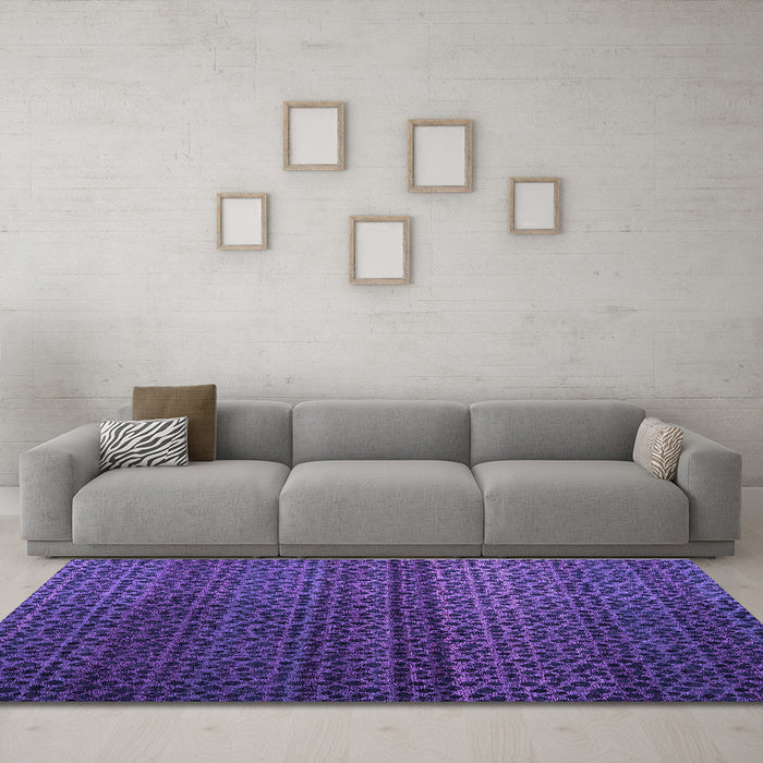 Machine Washable Abstract Purple Modern Area Rugs in a Living Room, wshabs4484pur