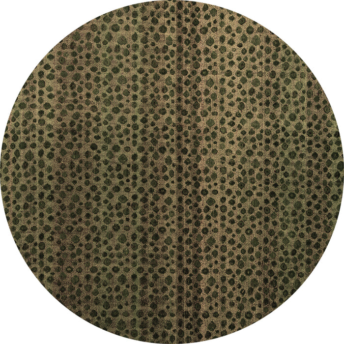 Round Abstract Brown Modern Rug, abs4484brn