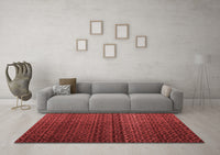 Machine Washable Abstract Red Modern Rug, wshabs4484red