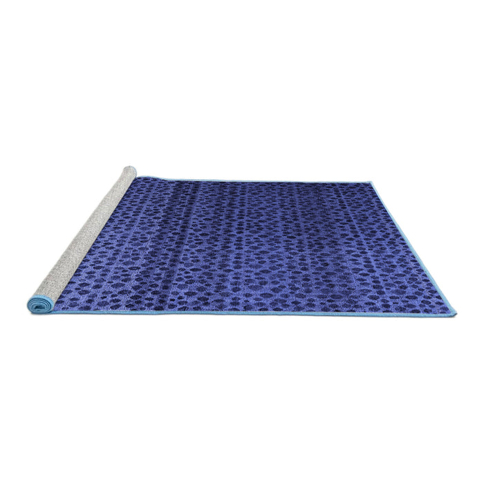 Sideview of Machine Washable Abstract Blue Modern Rug, wshabs4484blu
