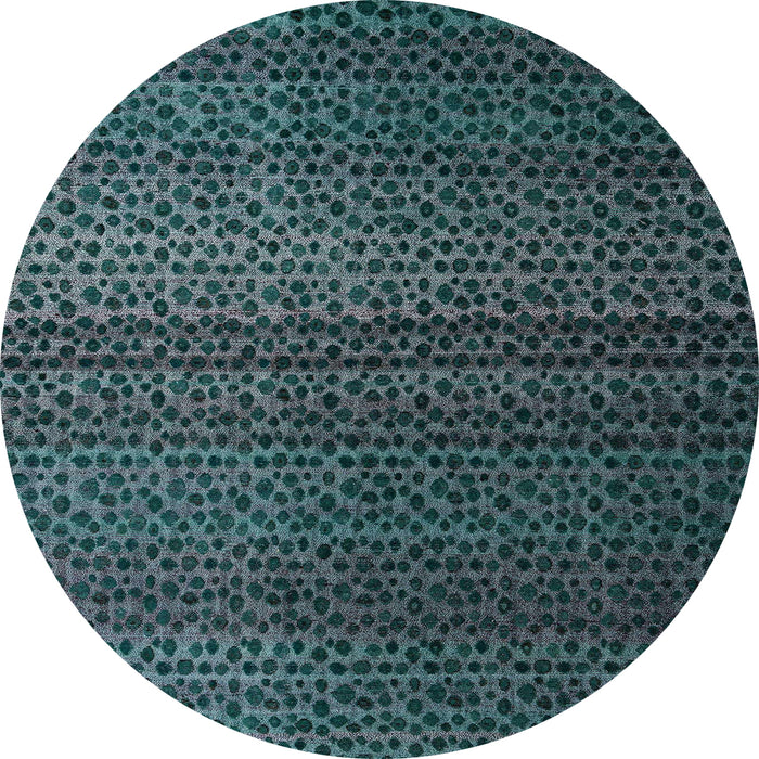 Round Abstract Deep Teal Green Modern Rug, abs4484