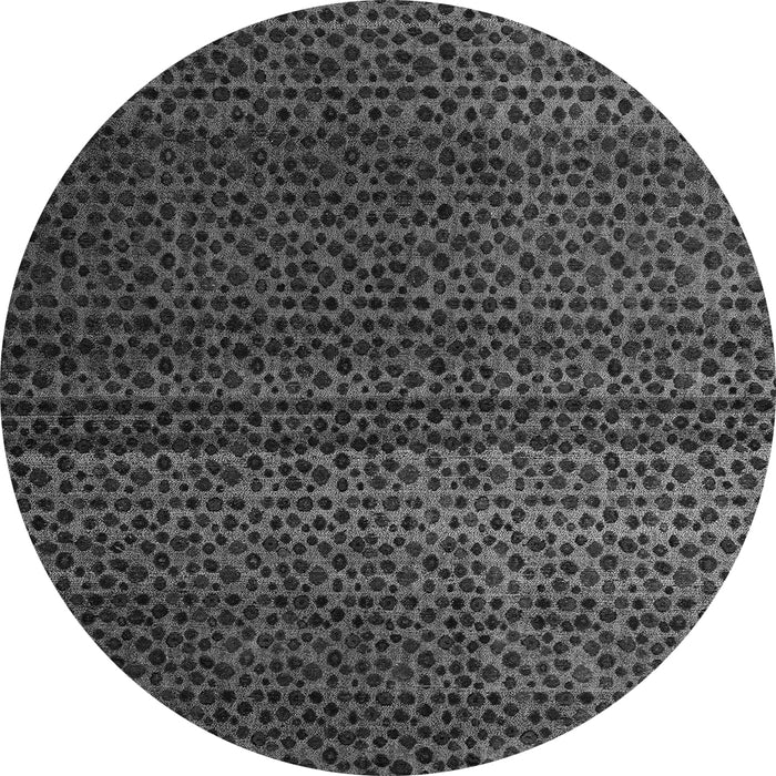 Round Machine Washable Abstract Gray Modern Rug, wshabs4484gry