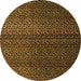 Round Abstract Orange Modern Rug, abs4484org