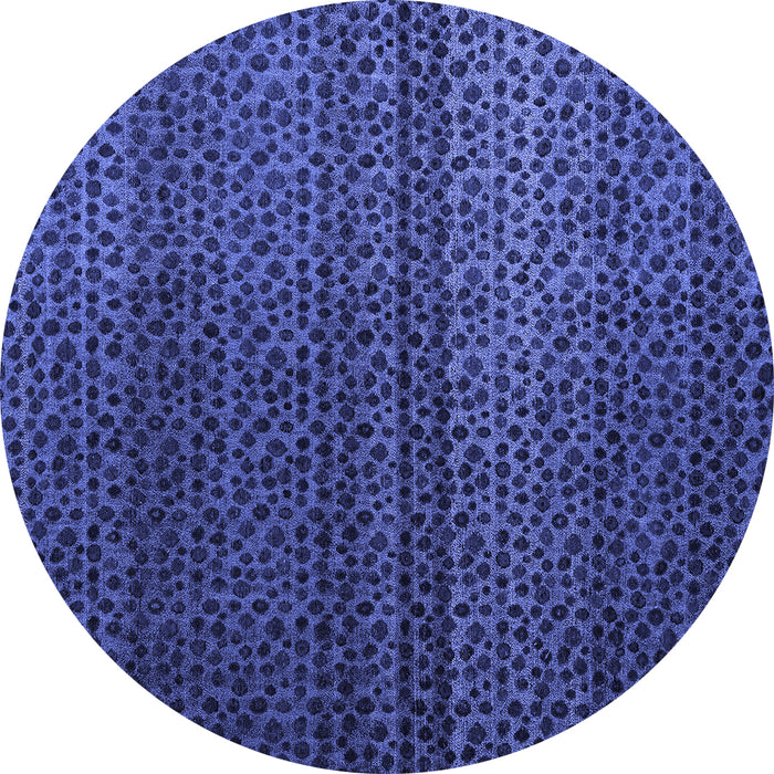 Round Abstract Blue Modern Rug, abs4484blu