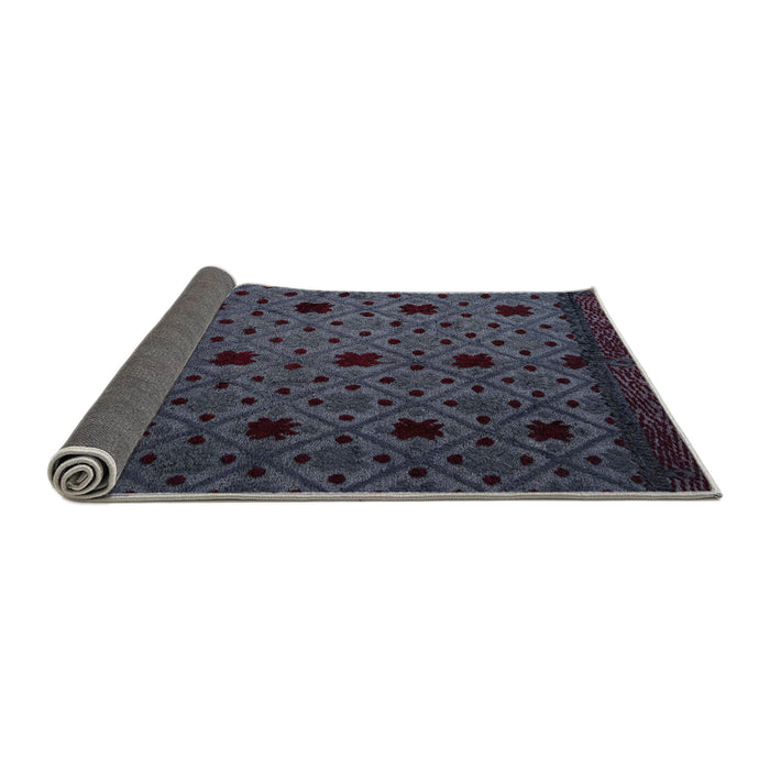 Sideview of Abstract Purple Modern Rug, abs4485