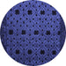 Round Machine Washable Abstract Blue Modern Rug, wshabs4485blu