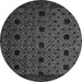 Round Abstract Gray Modern Rug, abs4485gry