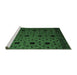 Sideview of Machine Washable Abstract Emerald Green Modern Area Rugs, wshabs4485emgrn