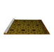 Sideview of Machine Washable Abstract Yellow Modern Rug, wshabs4485yw