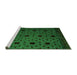 Sideview of Machine Washable Abstract Green Modern Area Rugs, wshabs4485grn