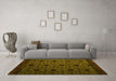 Machine Washable Abstract Yellow Modern Rug in a Living Room, wshabs4485yw
