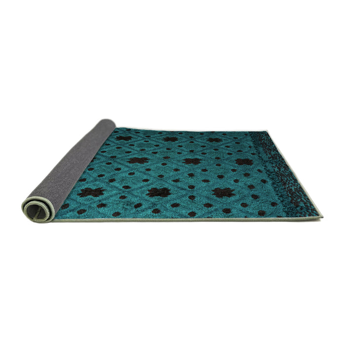 Sideview of Abstract Turquoise Modern Rug, abs4485turq