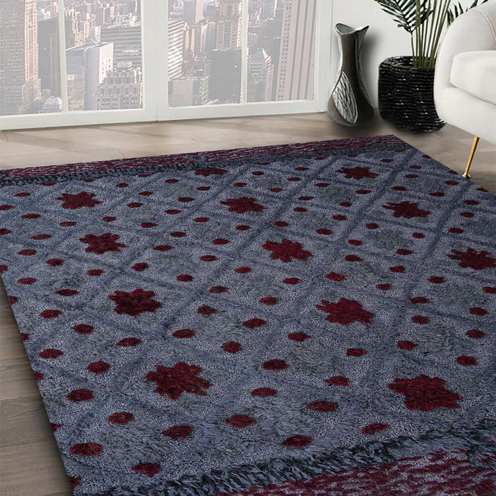 Machine Washable Abstract Grape Purple Rug in a Family Room, wshabs4485