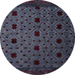 Round Machine Washable Abstract Grape Purple Rug, wshabs4485