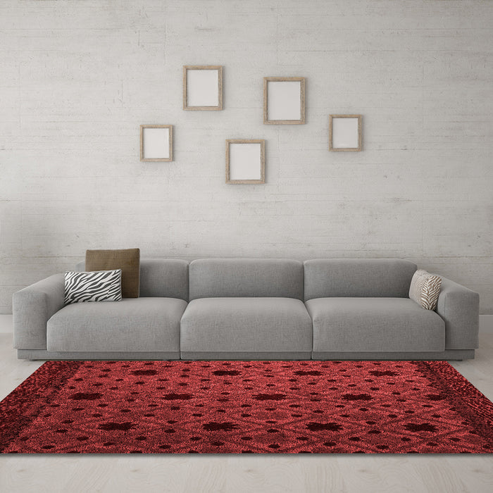 Modern Red Washable Rugs