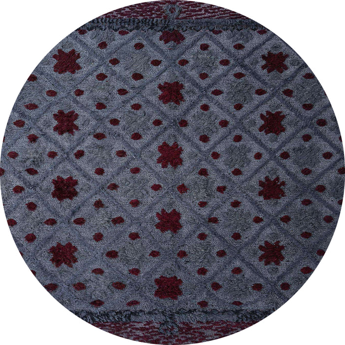 Round Abstract Purple Modern Rug, abs4485
