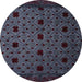 Round Abstract Purple Modern Rug, abs4485