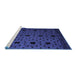 Sideview of Machine Washable Abstract Blue Modern Rug, wshabs4485blu