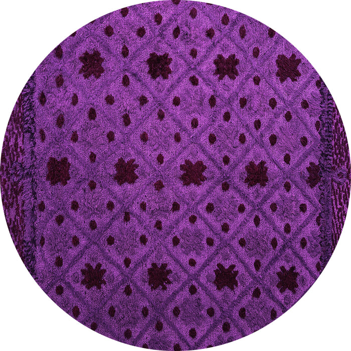Round Machine Washable Abstract Pink Modern Rug, wshabs4485pnk