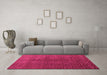 Machine Washable Abstract Pink Modern Rug in a Living Room, wshabs4486pnk