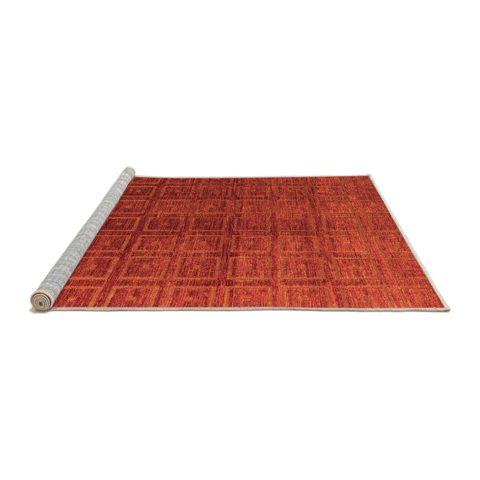 Sideview of Machine Washable Abstract Orange Modern Area Rugs, wshabs4486org