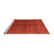 Sideview of Machine Washable Abstract Orange Modern Area Rugs, wshabs4486org