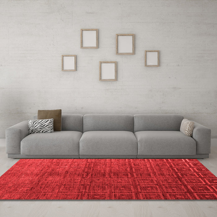 Modern Red Washable Rugs
