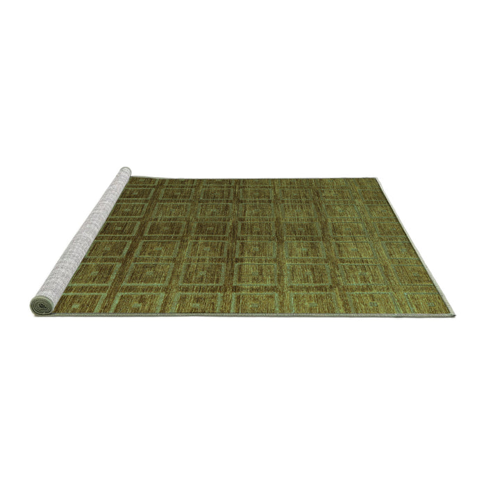 Sideview of Machine Washable Abstract Turquoise Modern Area Rugs, wshabs4486turq