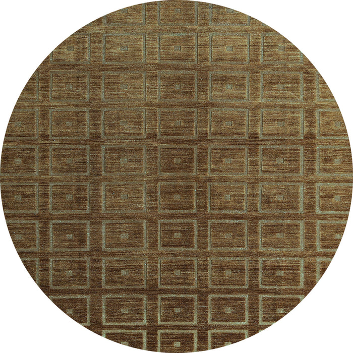 Round Abstract Light Blue Modern Rug, abs4486lblu