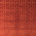 Square Machine Washable Abstract Orange Modern Area Rugs, wshabs4486org