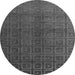 Round Machine Washable Abstract Gray Modern Rug, wshabs4486gry